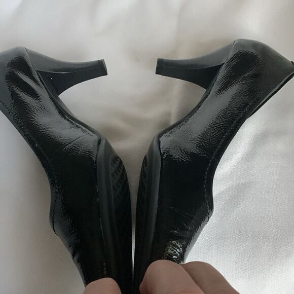 Aerosoles Size 6.5 Envy Black patent leather pumps square toe NWOT - Picture 5 of 9